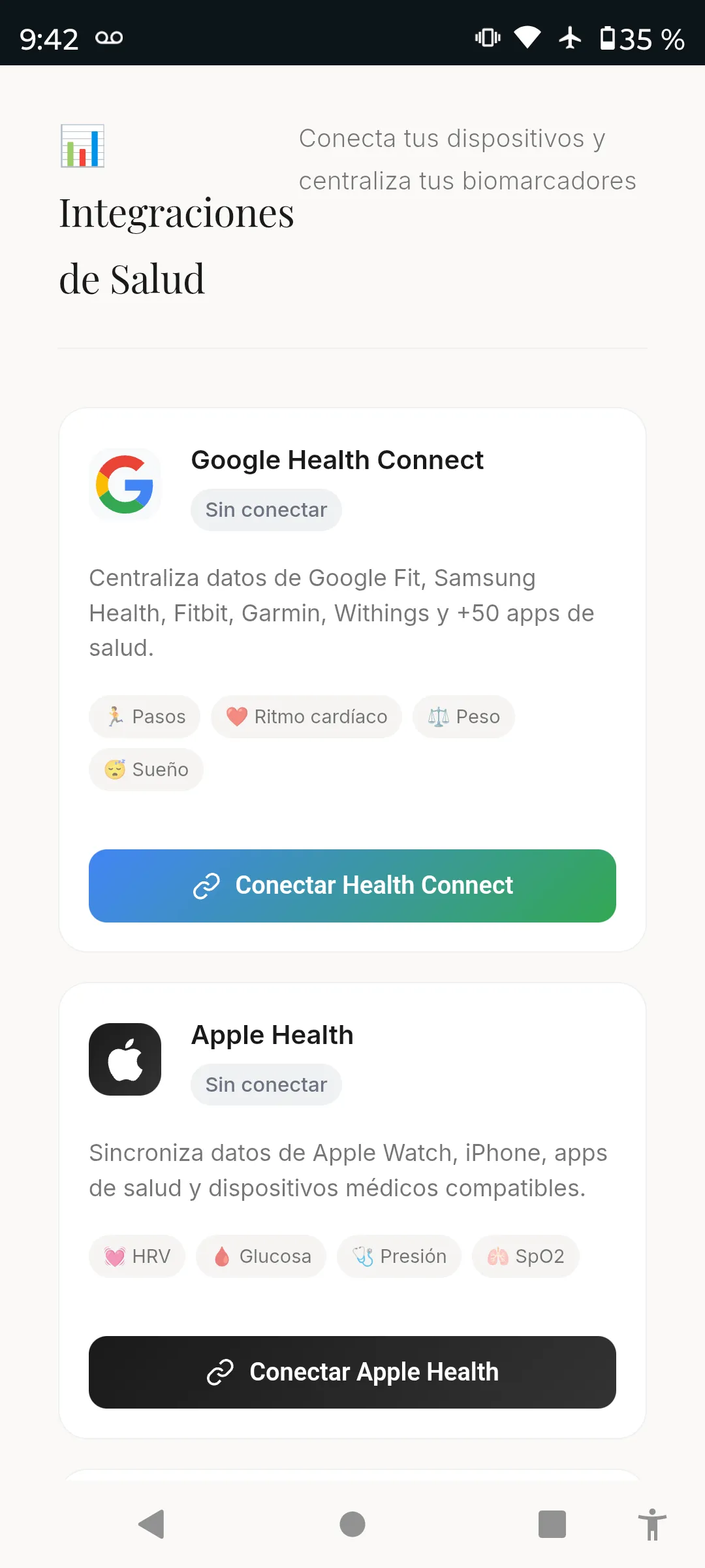 Google Health Connect y Apple Health