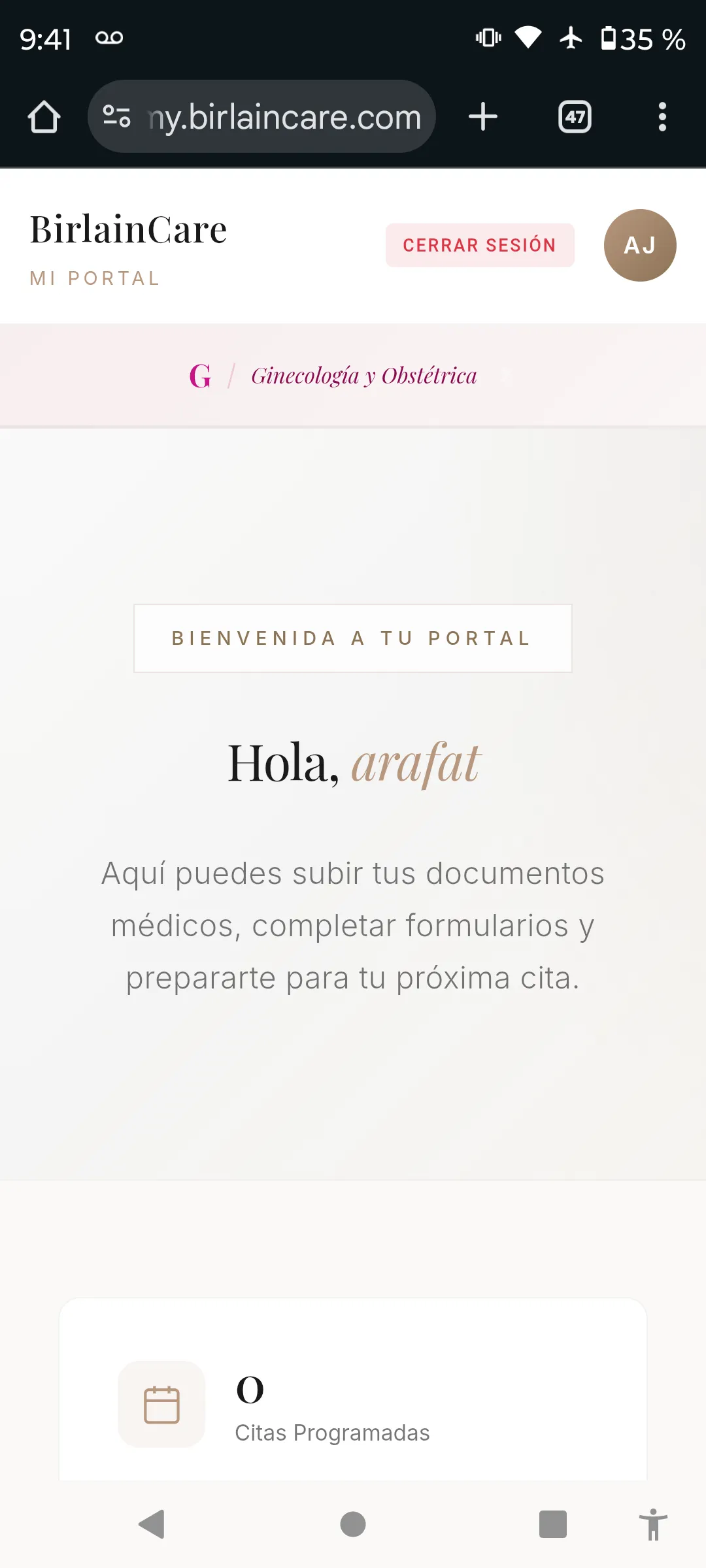 Bienvenida al portal del paciente